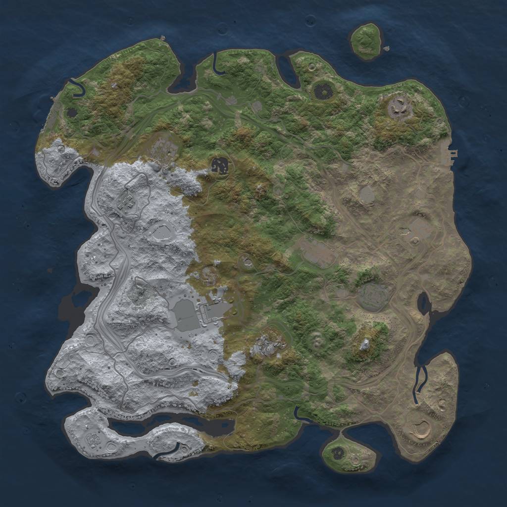 Rust Map: Procedural Map, Size: 4250, Seed: 1680715537, 17 Monuments