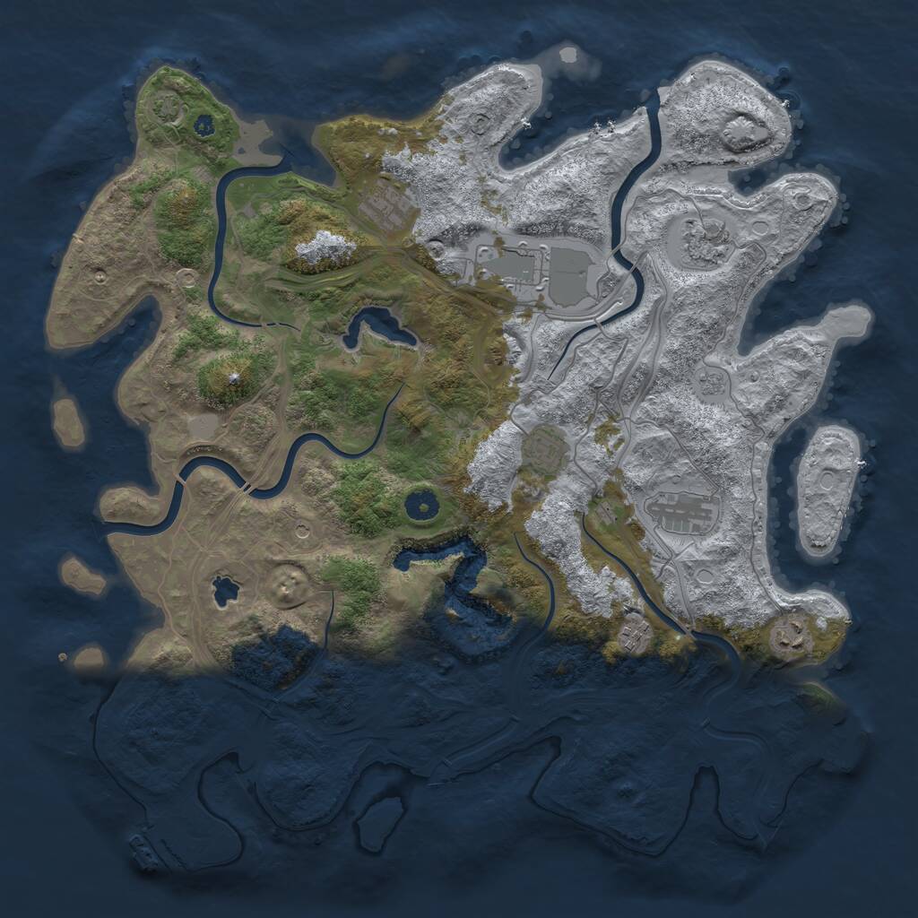 Rust Map: Procedural Map, Size: 4250, Seed: 367498, 13 Monuments