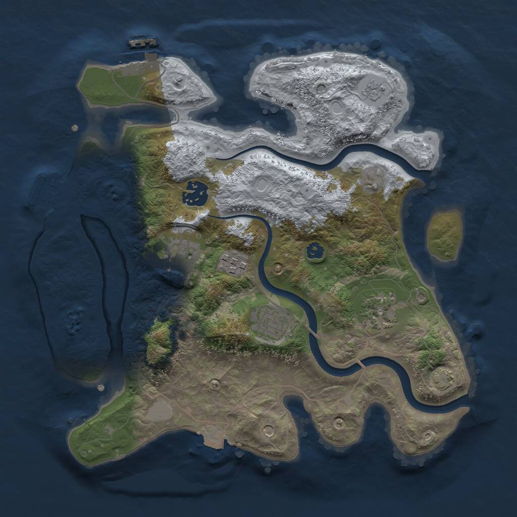 Rust Map: Procedural Map, Size: 3000, Seed: 2159486, 11 Monuments