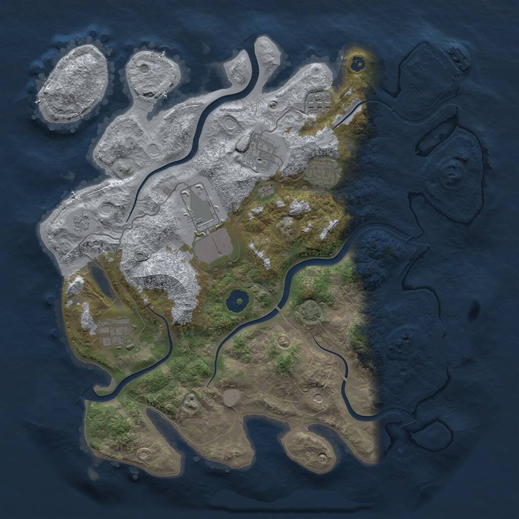 Rust Map: Procedural Map, Size: 3500, Seed: 67775174, 11 Monuments