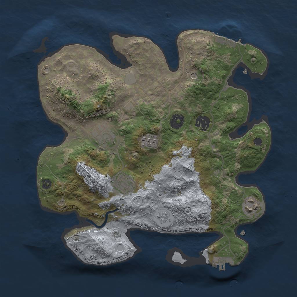 Rust Map: Procedural Map, Size: 3000, Seed: 208398, 12 Monuments