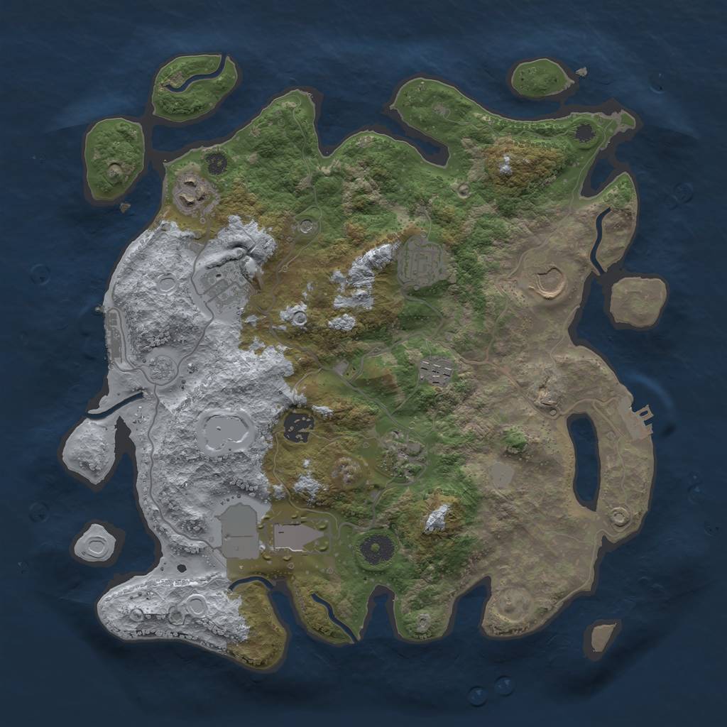 Rust Map: Procedural Map, Size: 3500, Seed: 209434, 15 Monuments