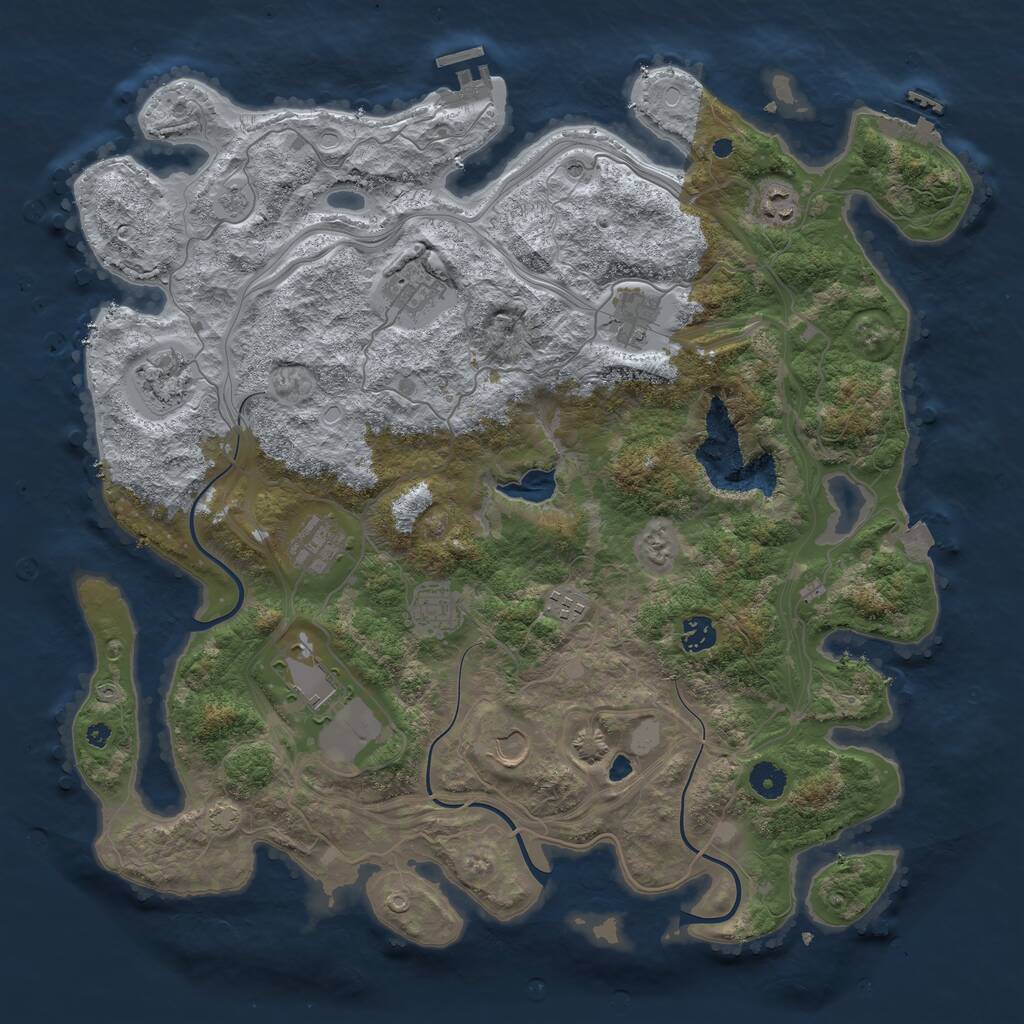 Rust Map: Procedural Map, Size: 4250, Seed: 1690459953, 16 Monuments