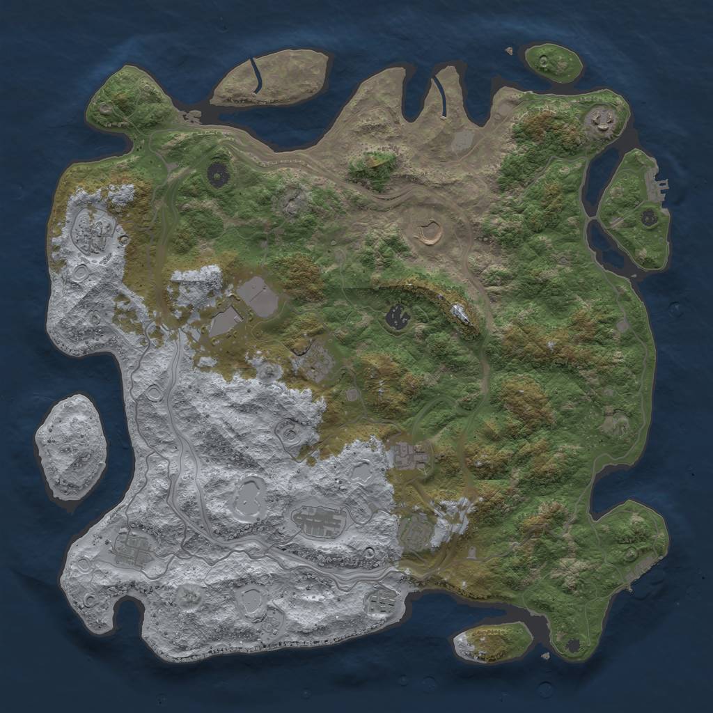 Rust Map: Procedural Map, Size: 4500, Seed: 151652, 18 Monuments