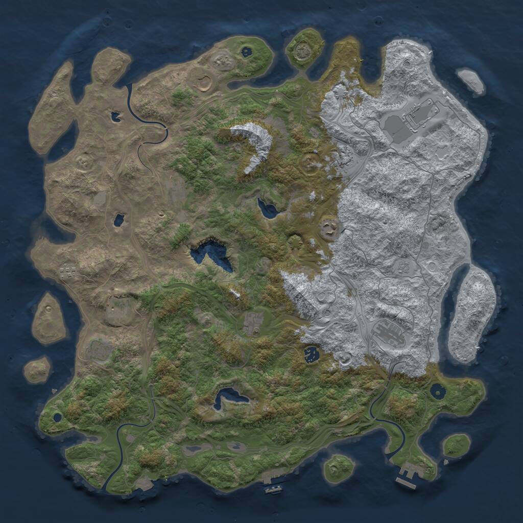 Rust Map: Procedural Map, Size: 4998, Seed: 4622467, 17 Monuments