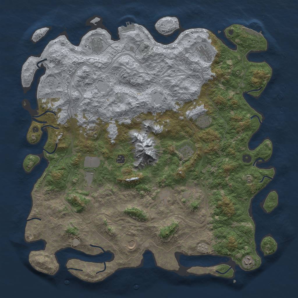 Rust Map: Procedural Map, Size: 5000, Seed: 1997154677, 18 Monuments