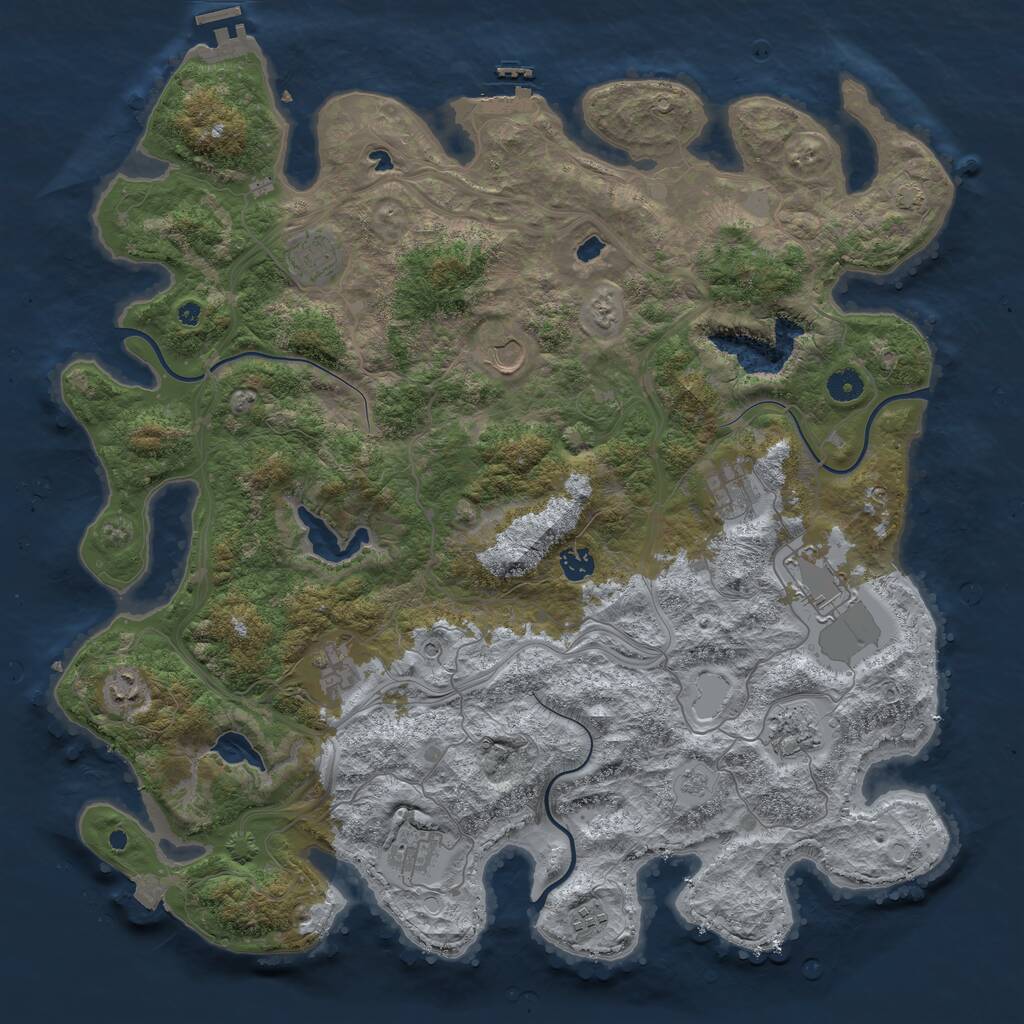 Rust Map: Procedural Map, Size: 4500, Seed: 2241, 16 Monuments