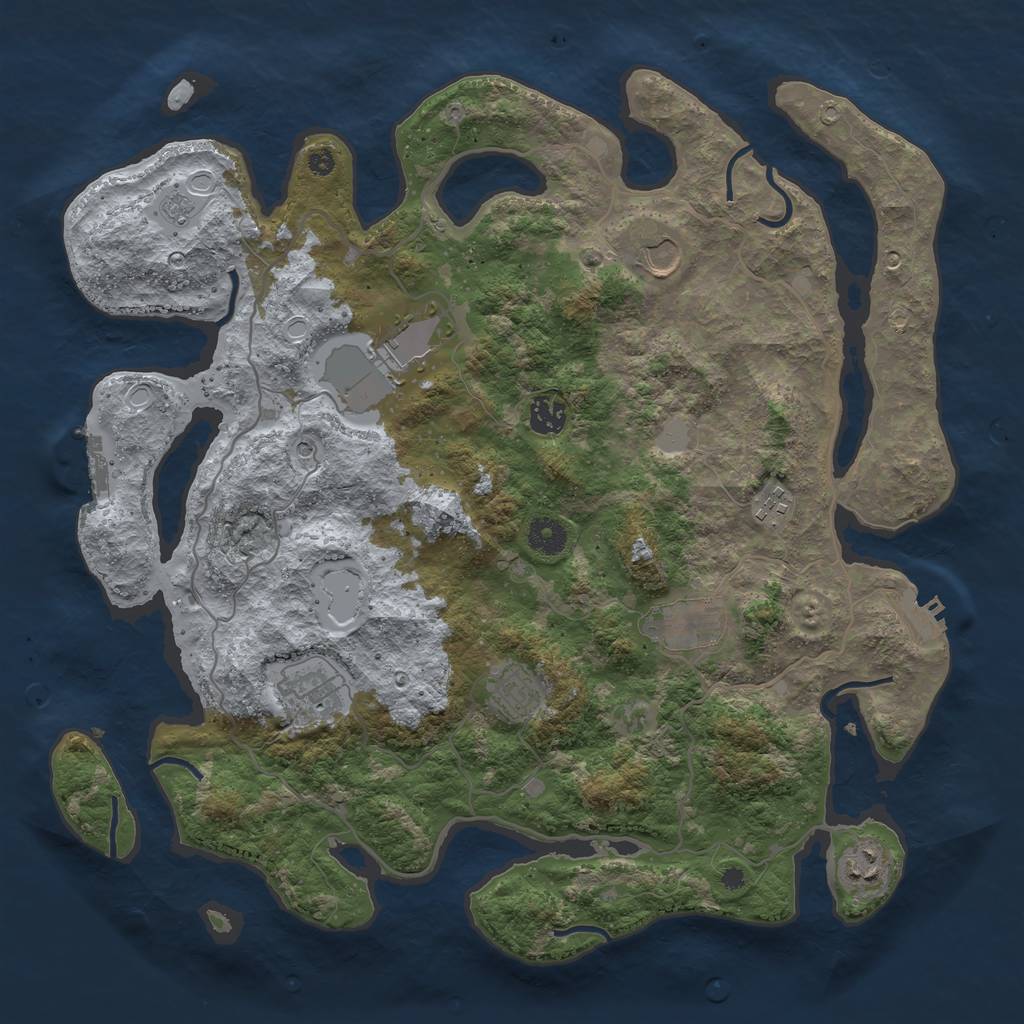 Rust Map: Procedural Map, Size: 4000, Seed: 323028253, 15 Monuments