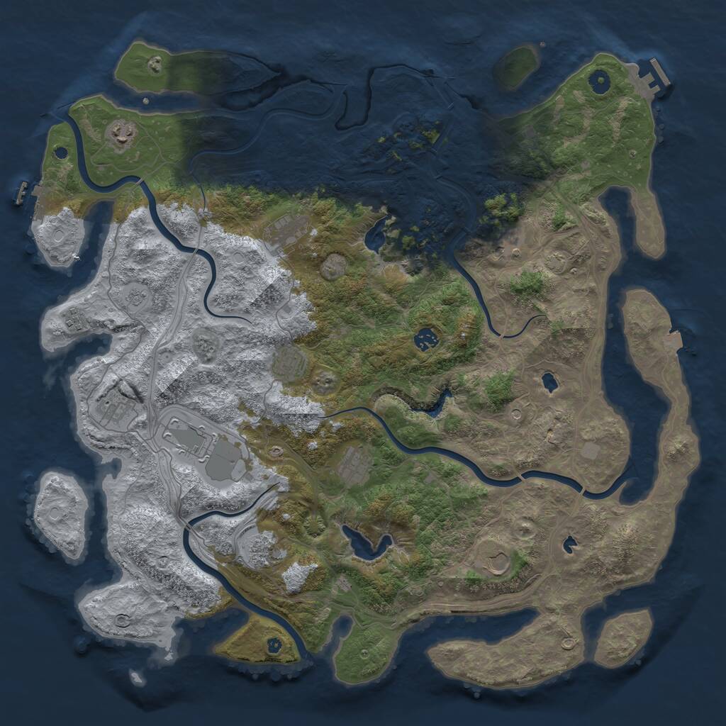 Rust Map: Procedural Map, Size: 4800, Seed: 661633857, 17 Monuments