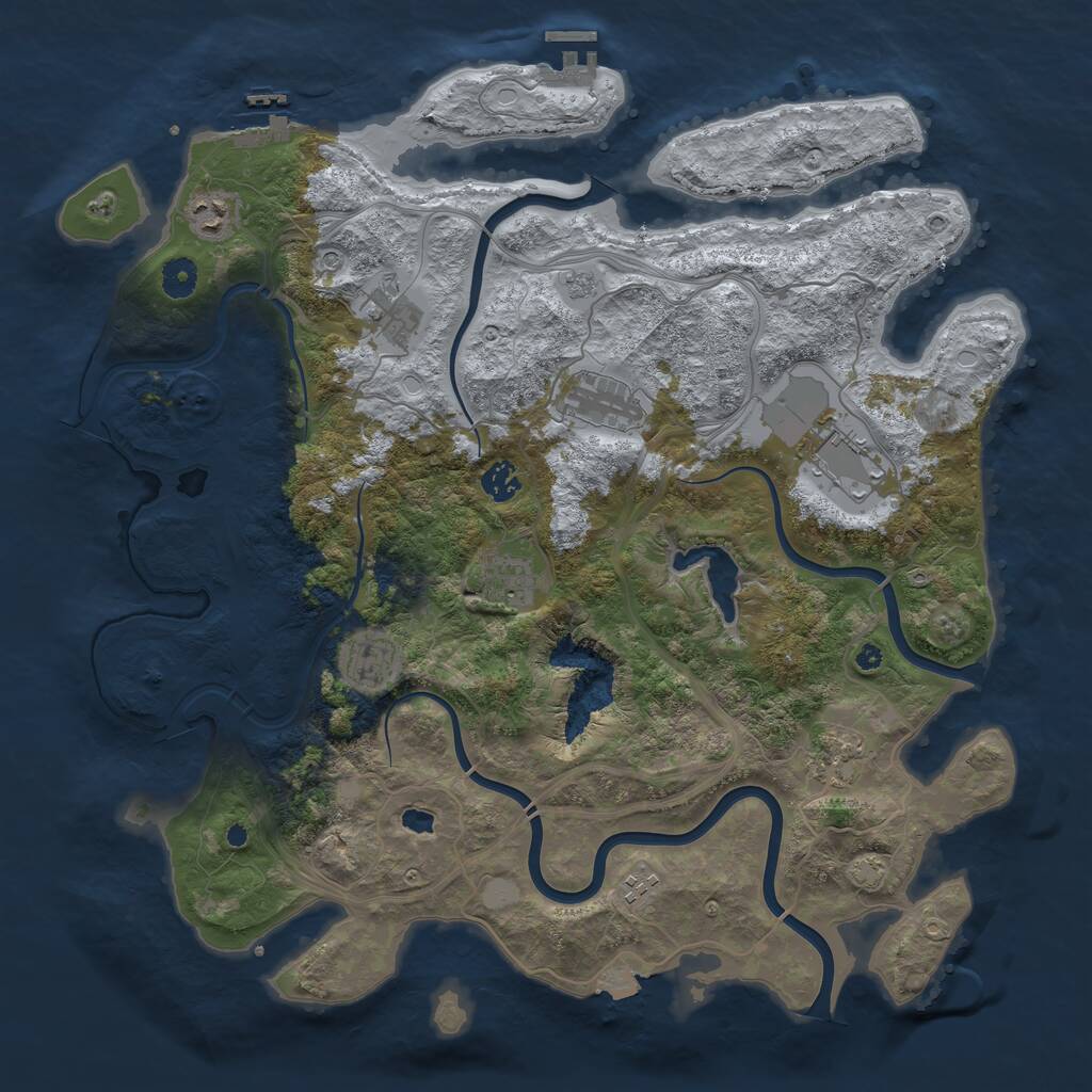 Rust Map: Procedural Map, Size: 4250, Seed: 74435206, 15 Monuments