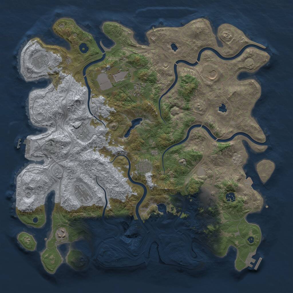 Rust Map: Procedural Map, Size: 4500, Seed: 65977347, 17 Monuments