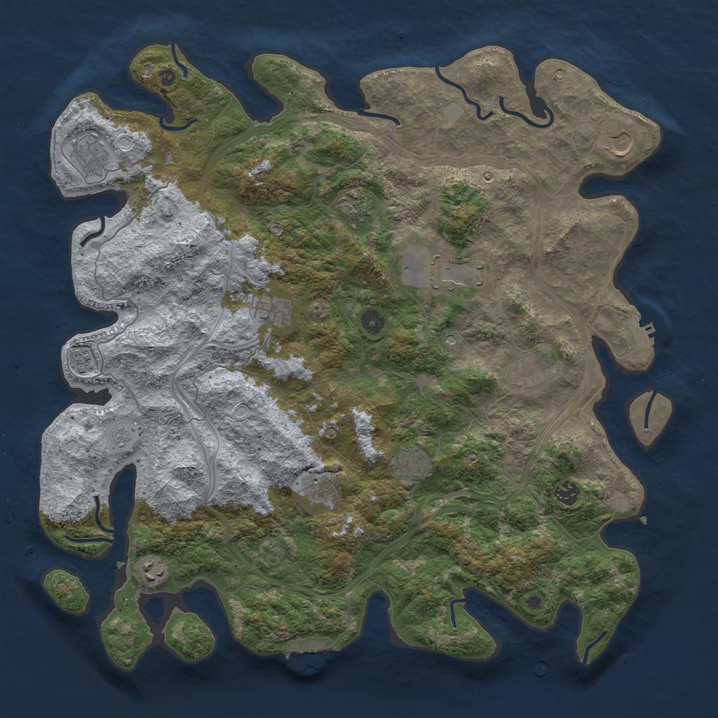 Rust Map: Procedural Map, Size: 4500, Seed: 65977347, 18 Monuments
