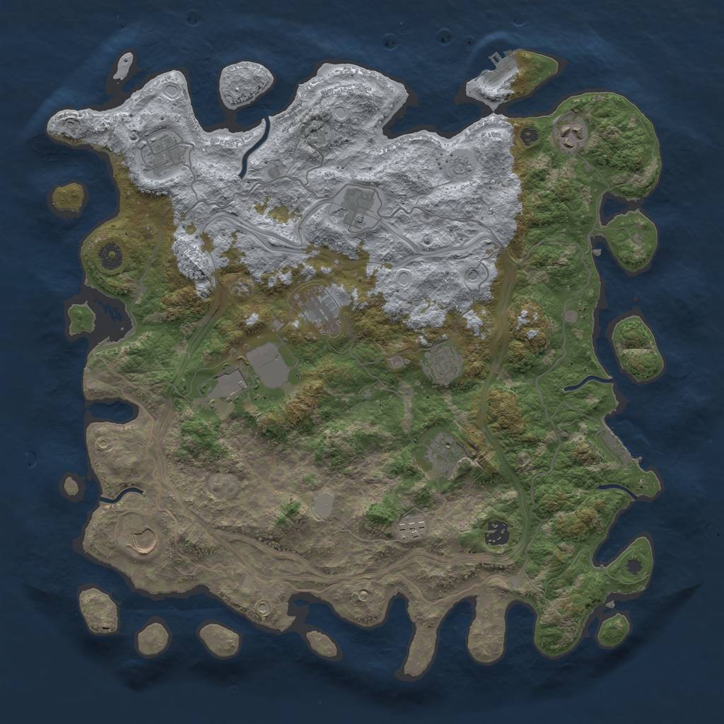 Rust Map: Procedural Map, Size: 4250, Seed: 10794991, 17 Monuments