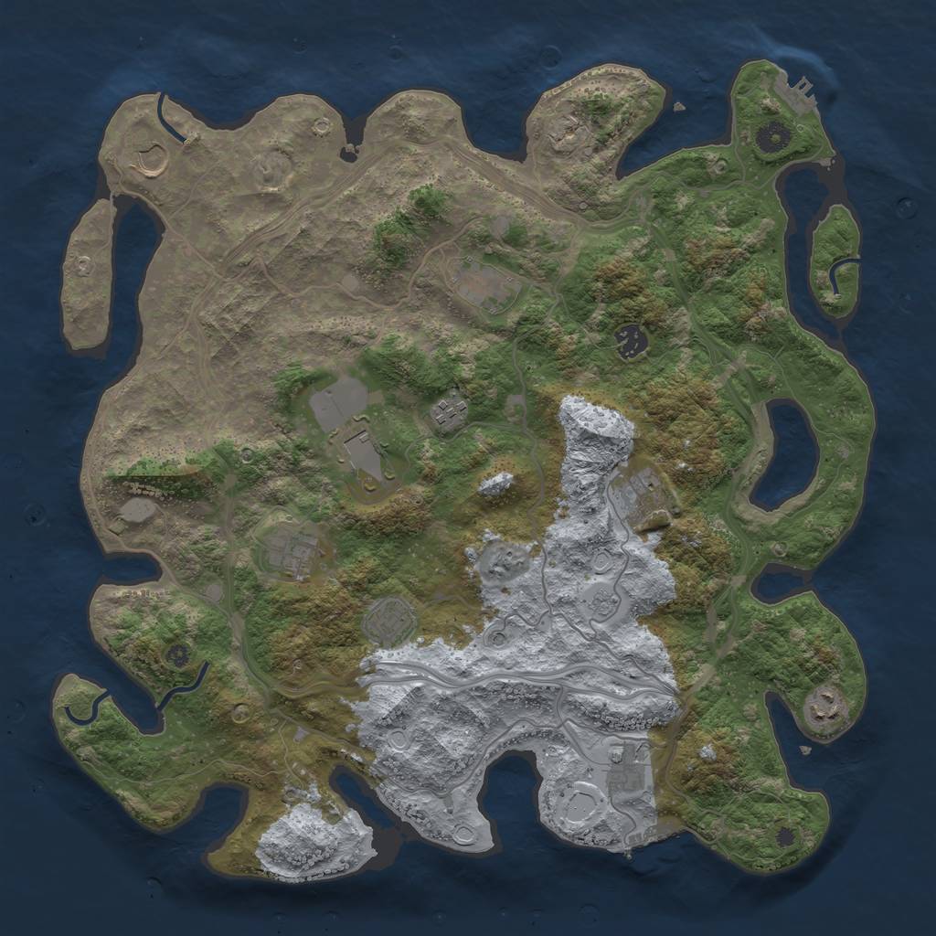 Rust Map: Procedural Map, Size: 4250, Seed: 1832568441, 17 Monuments