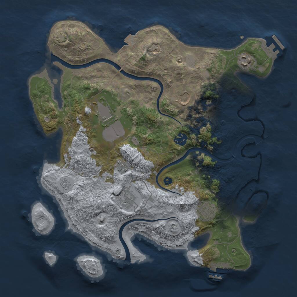 Rust Map: Procedural Map, Size: 3500, Seed: 27134762, 13 Monuments