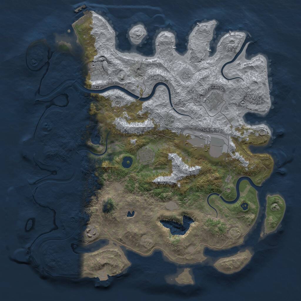 Rust Map: Procedural Map, Size: 4000, Seed: 59457, 12 Monuments