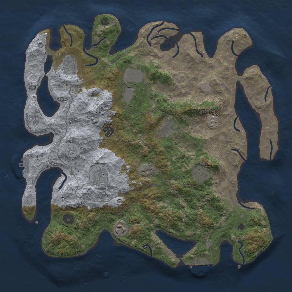 Rust Map: Procedural Map, Size: 4000, Seed: 198236083, 15 Monuments