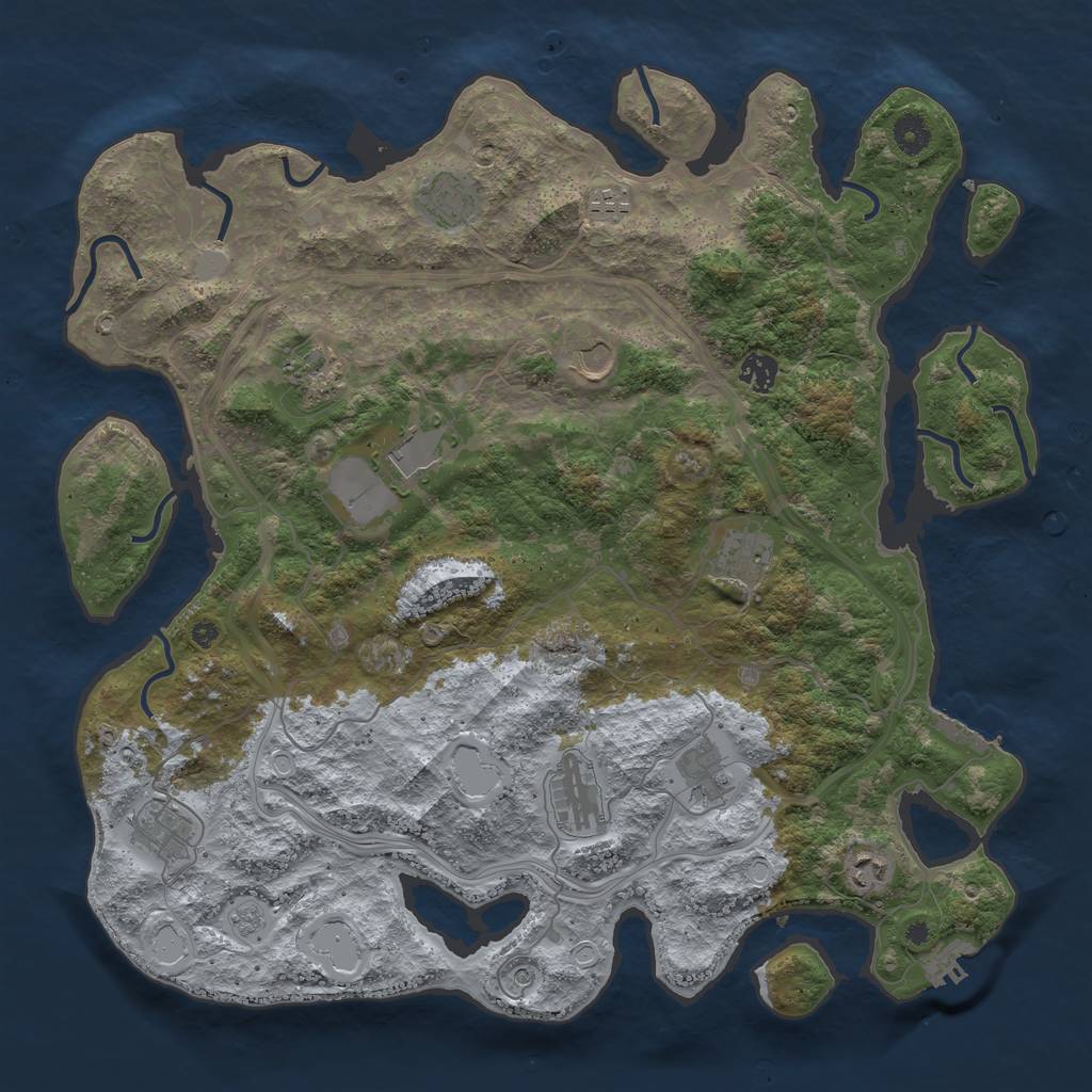 Rust Map: Procedural Map, Size: 4250, Seed: 862576489, 18 Monuments