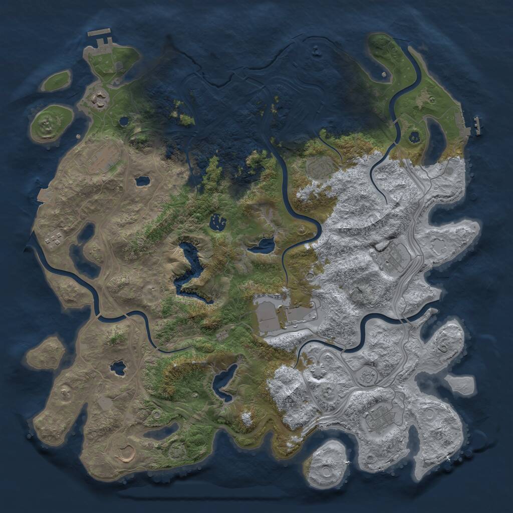 Rust Map: Procedural Map, Size: 4500, Seed: 1095837681, 15 Monuments