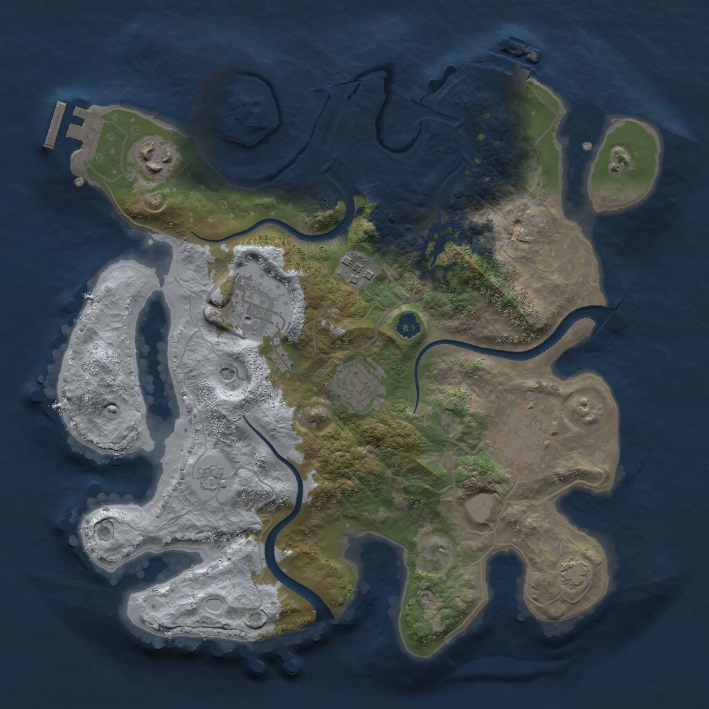 Rust Map: Procedural Map, Size: 3000, Seed: 3637479, 11 Monuments