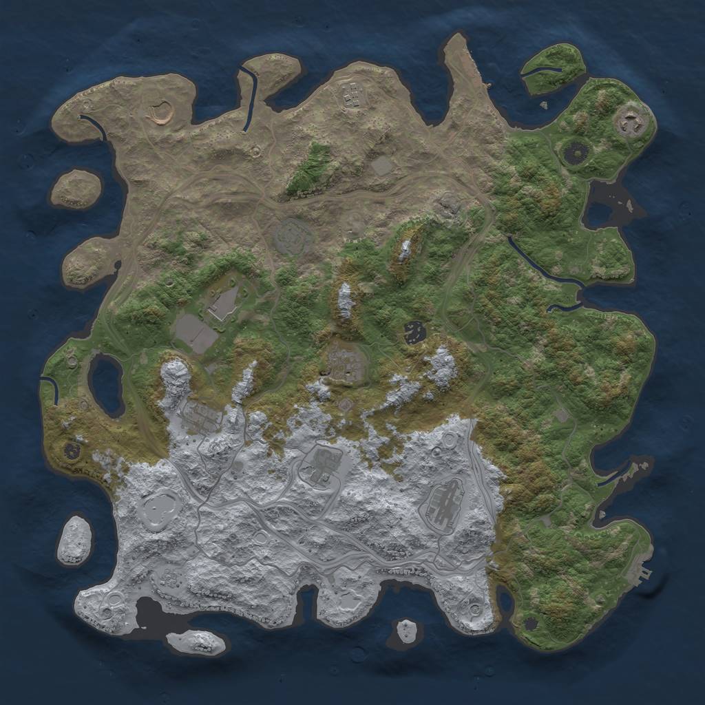 Rust Map: Procedural Map, Size: 4500, Seed: 22598061, 17 Monuments