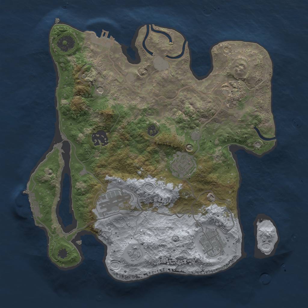 Rust Map: Procedural Map, Size: 2800, Seed: 920465528, 12 Monuments