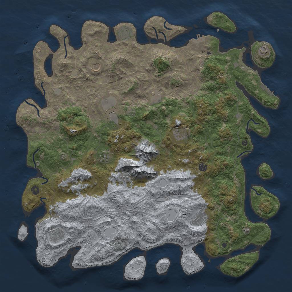 Rust Map: Procedural Map, Size: 5000, Seed: 292726077, 18 Monuments