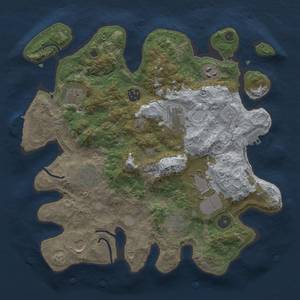 Thumbnail Rust Map: Procedural Map, Size: 3500, Seed: 232323, 15 Monuments