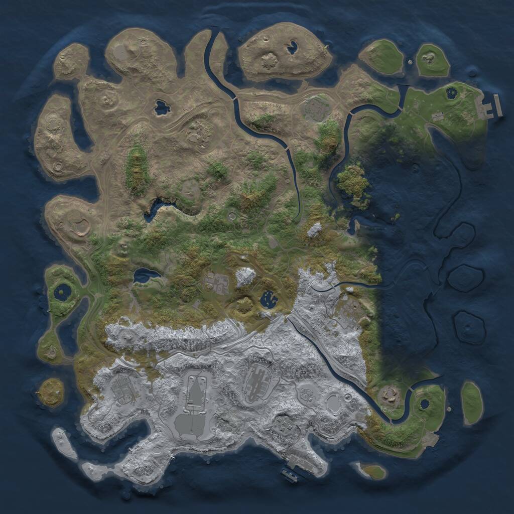 Rust Map: Procedural Map, Size: 4550, Seed: 1433333333, 17 Monuments