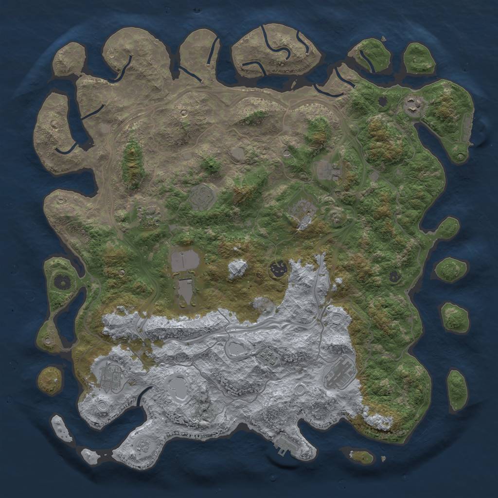 Rust Map: Procedural Map, Size: 4550, Seed: 1433333333, 17 Monuments