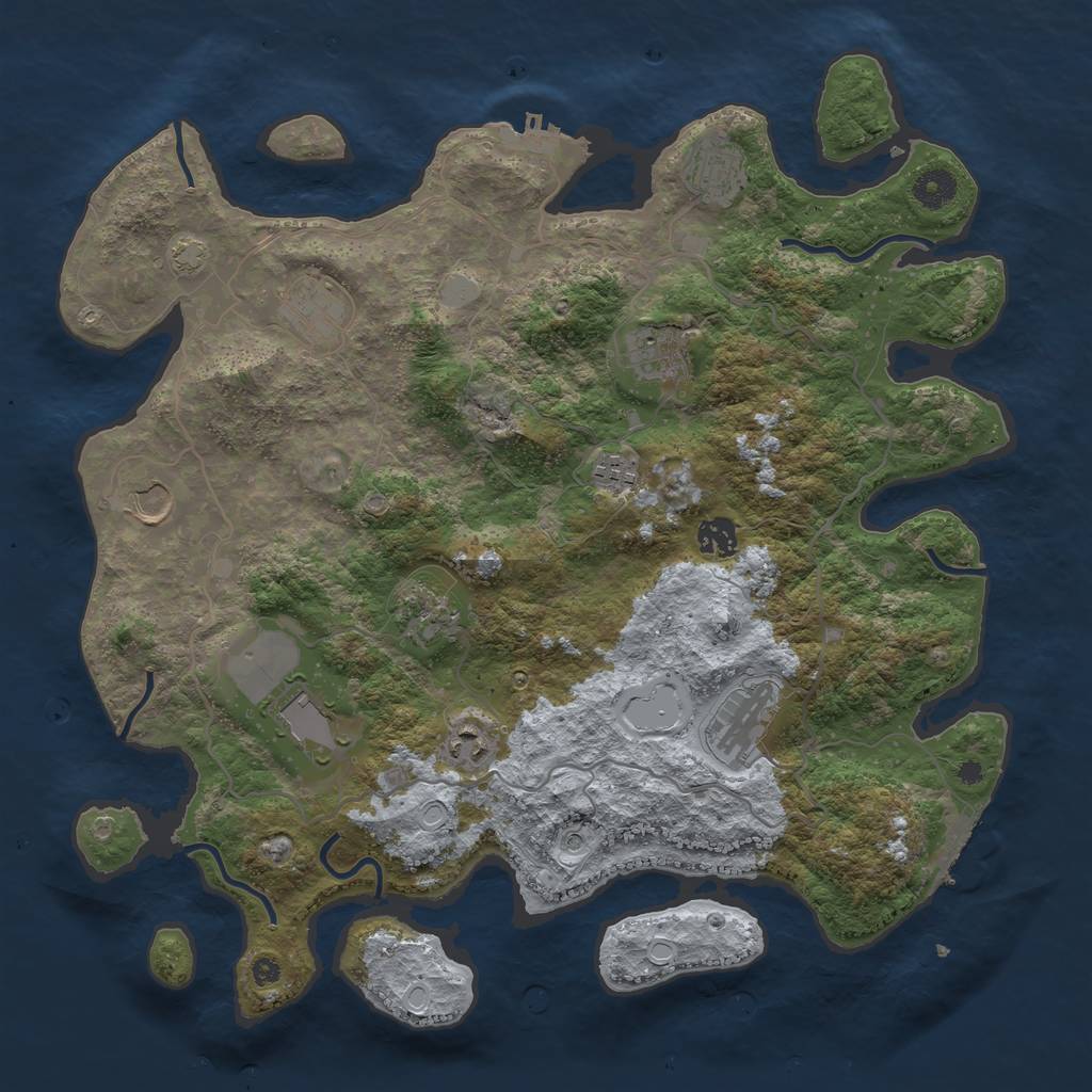 Rust Map: Procedural Map, Size: 4000, Seed: 1782624658, 17 Monuments