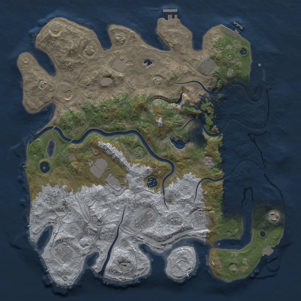 Rust Map: Procedural Map, Size: 4250, Seed: 54684567, 17 Monuments
