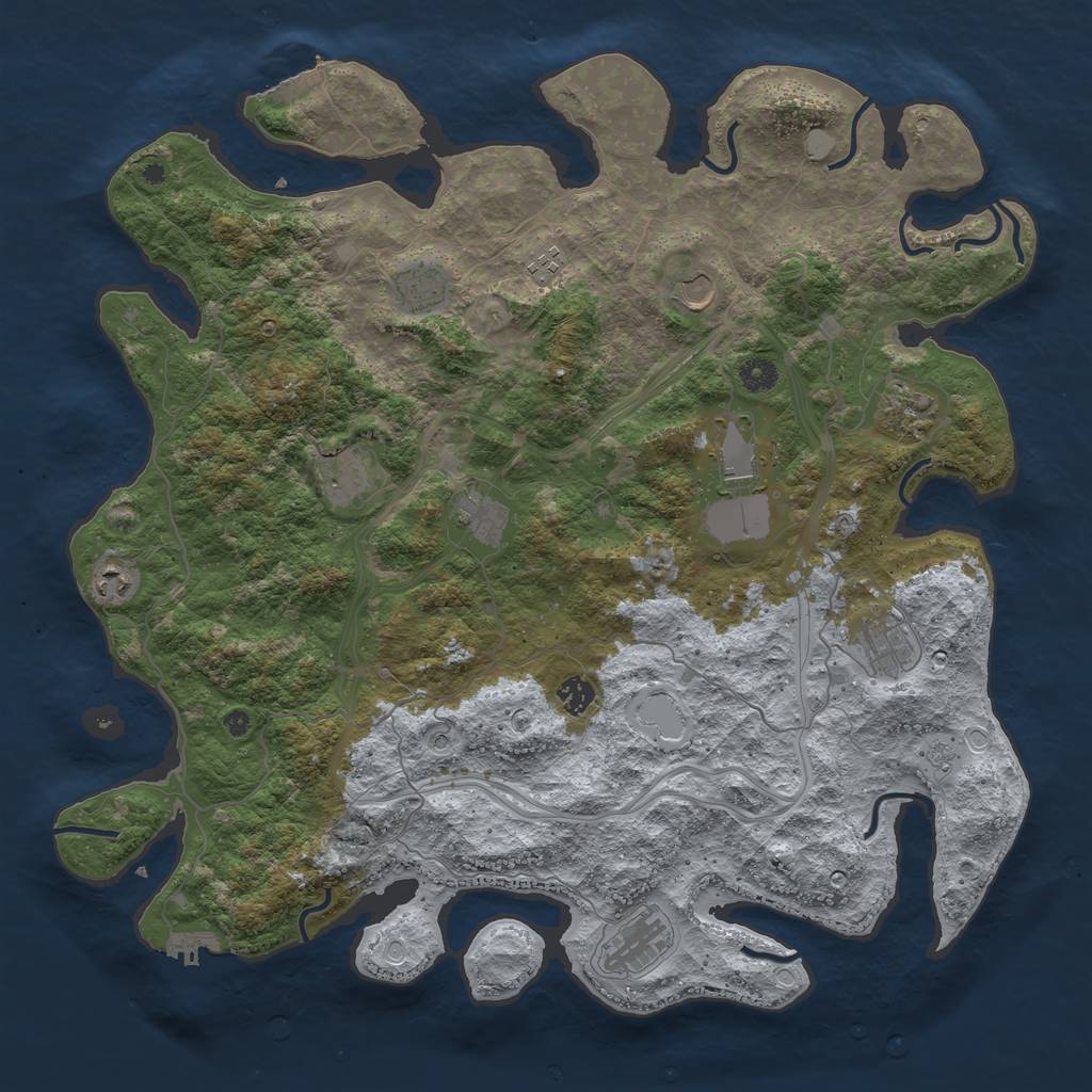 Rust Map: Procedural Map, Size: 4500, Seed: 5875412, 18 Monuments