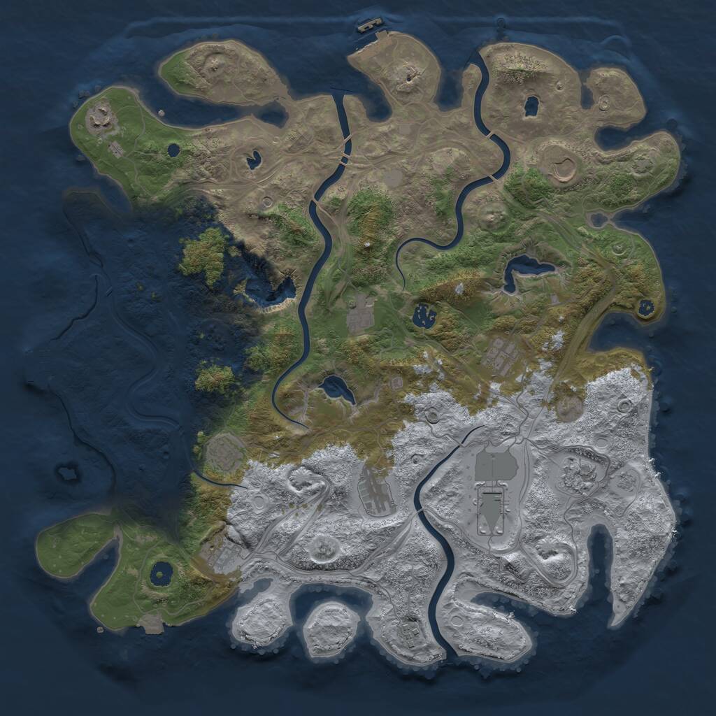 Rust Map: Procedural Map, Size: 4500, Seed: 5875412, 17 Monuments