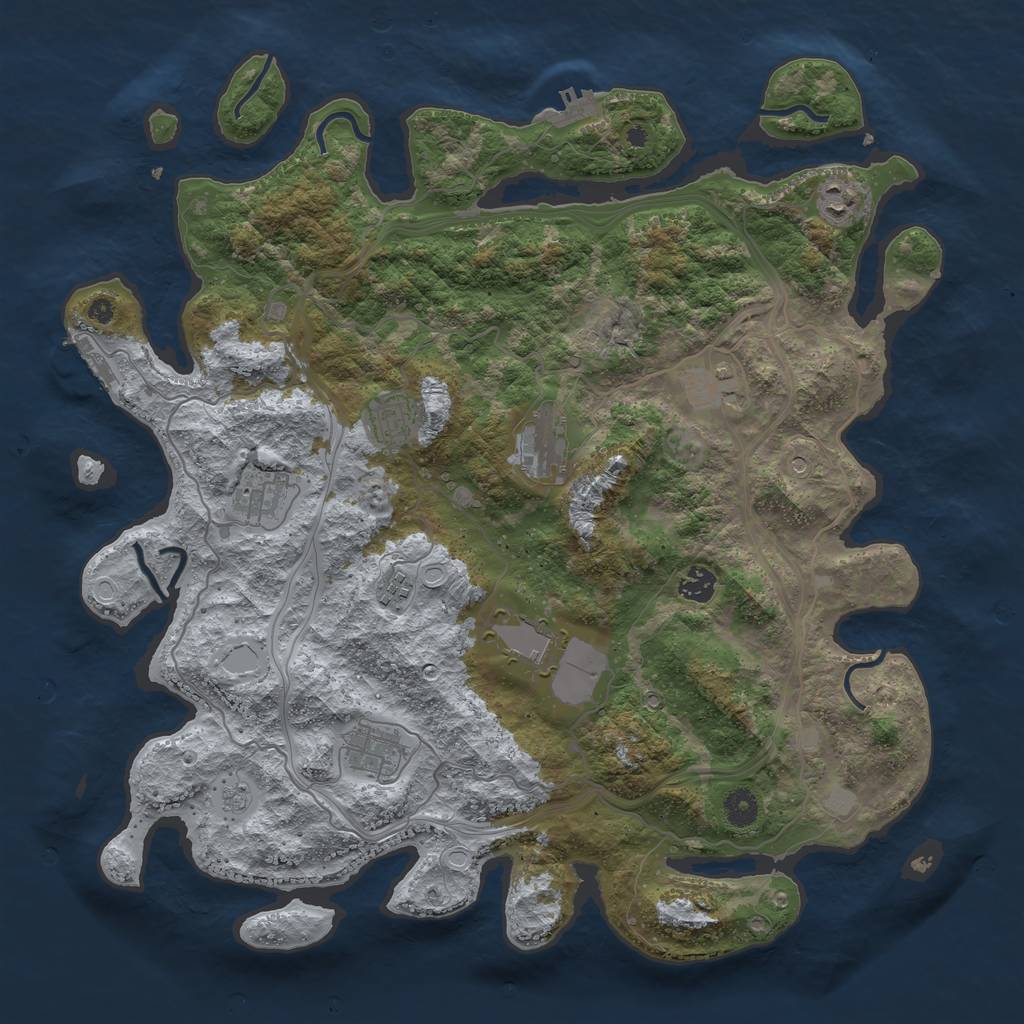 Rust Map: Procedural Map, Size: 4250, Seed: 8315962, 16 Monuments