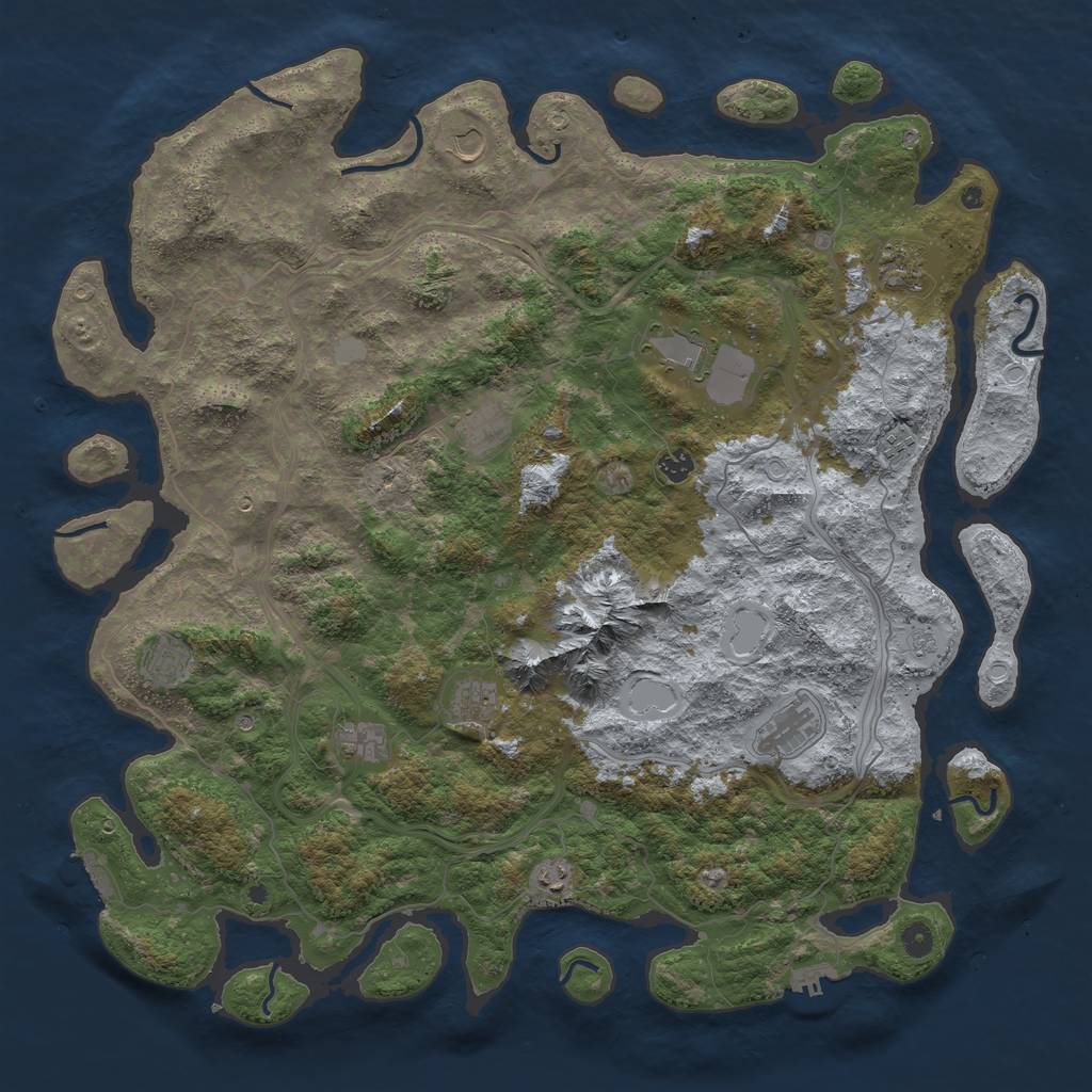 Rust Map: Procedural Map, Size: 5000, Seed: 1697074932, 18 Monuments