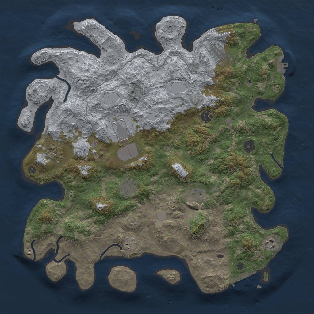 Rust Map: Procedural Map, Size: 4000, Seed: 25315389, 15 Monuments