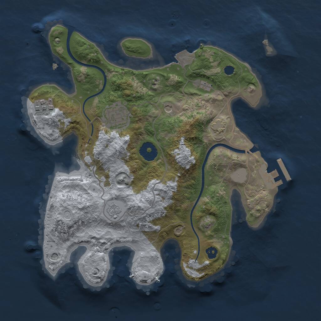 Rust Map: Procedural Map, Size: 2700, Seed: 787991915, 7 Monuments