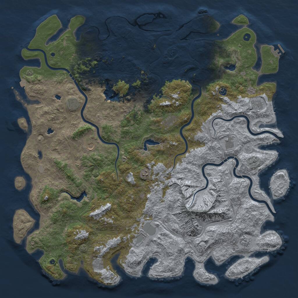 Rust Map: Procedural Map, Size: 6000, Seed: 17892, 17 Monuments