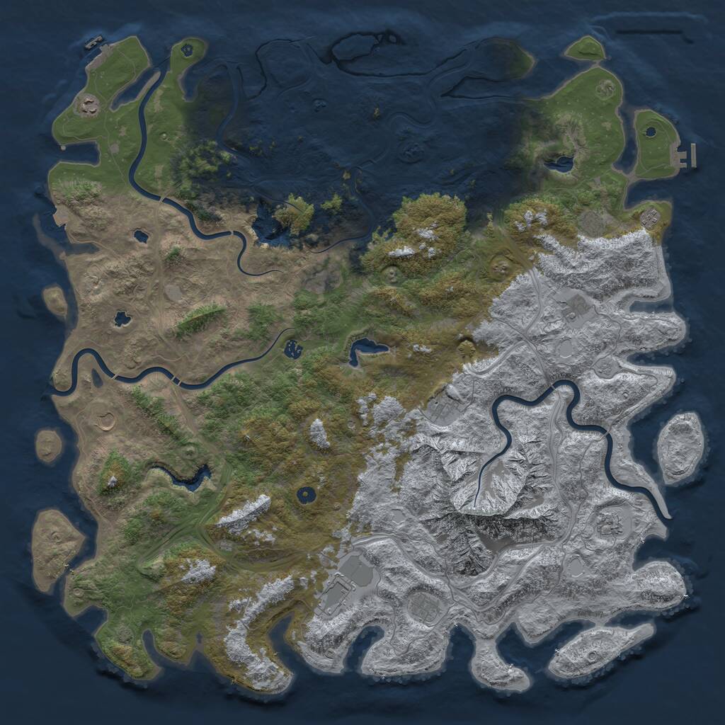 Rust Map: Procedural Map, Size: 6000, Seed: 17892, 17 Monuments