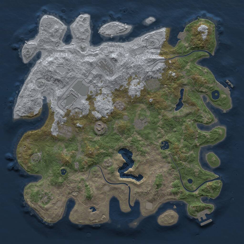 Rust Map: Procedural Map, Size: 4100, Seed: 1261418496, 15 Monuments