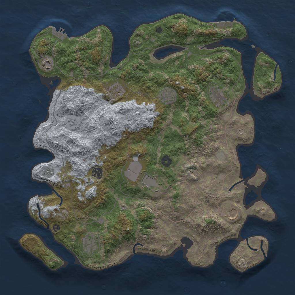 Rust Map: Procedural Map, Size: 4000, Seed: 1782688031, 16 Monuments