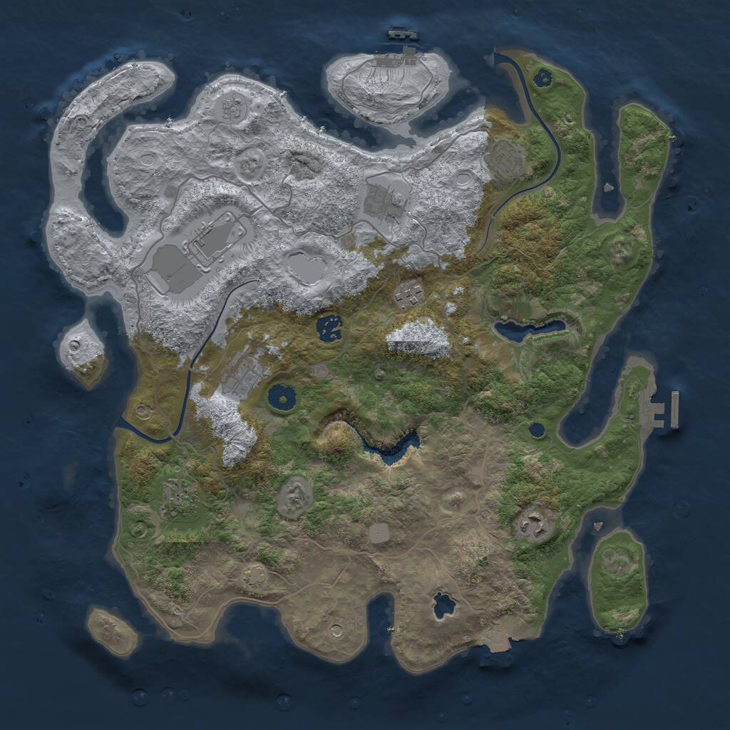 Rust Map: Procedural Map, Size: 4000, Seed: 546213, 14 Monuments