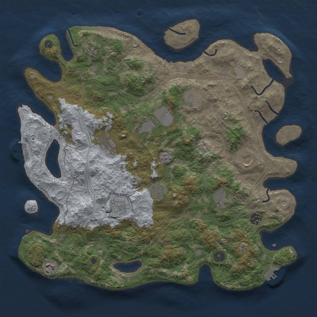 Rust Map: Procedural Map, Size: 4250, Seed: 814980854, 18 Monuments