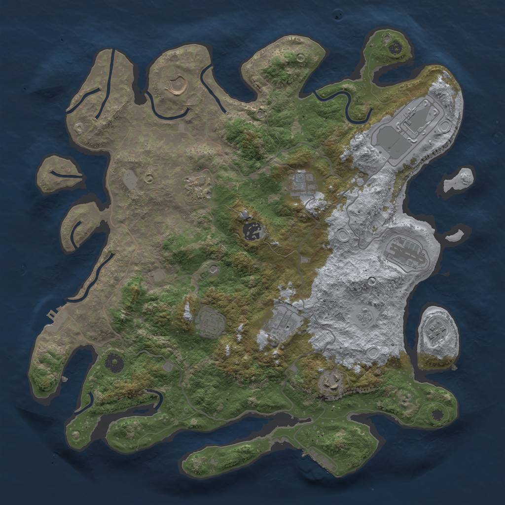 Rust Map: Procedural Map, Size: 4000, Seed: 226932461, 17 Monuments
