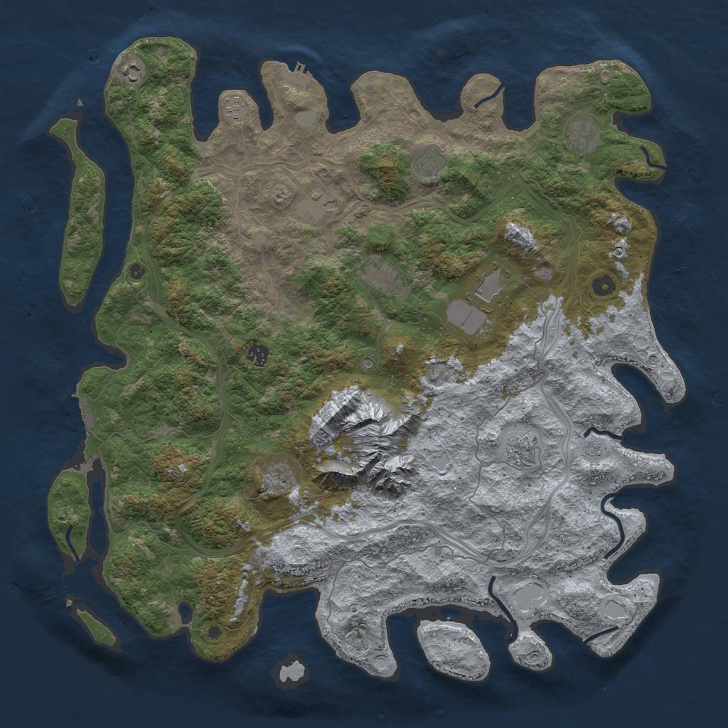 Rust Map: Procedural Map, Size: 5000, Seed: 190279302, 17 Monuments