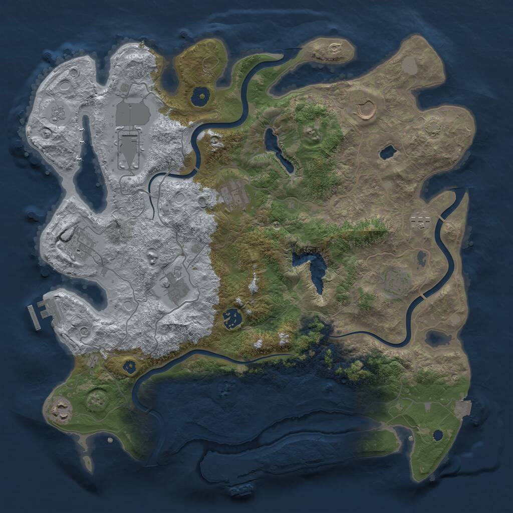 Rust Map: Procedural Map, Size: 4000, Seed: 1538661191, 15 Monuments