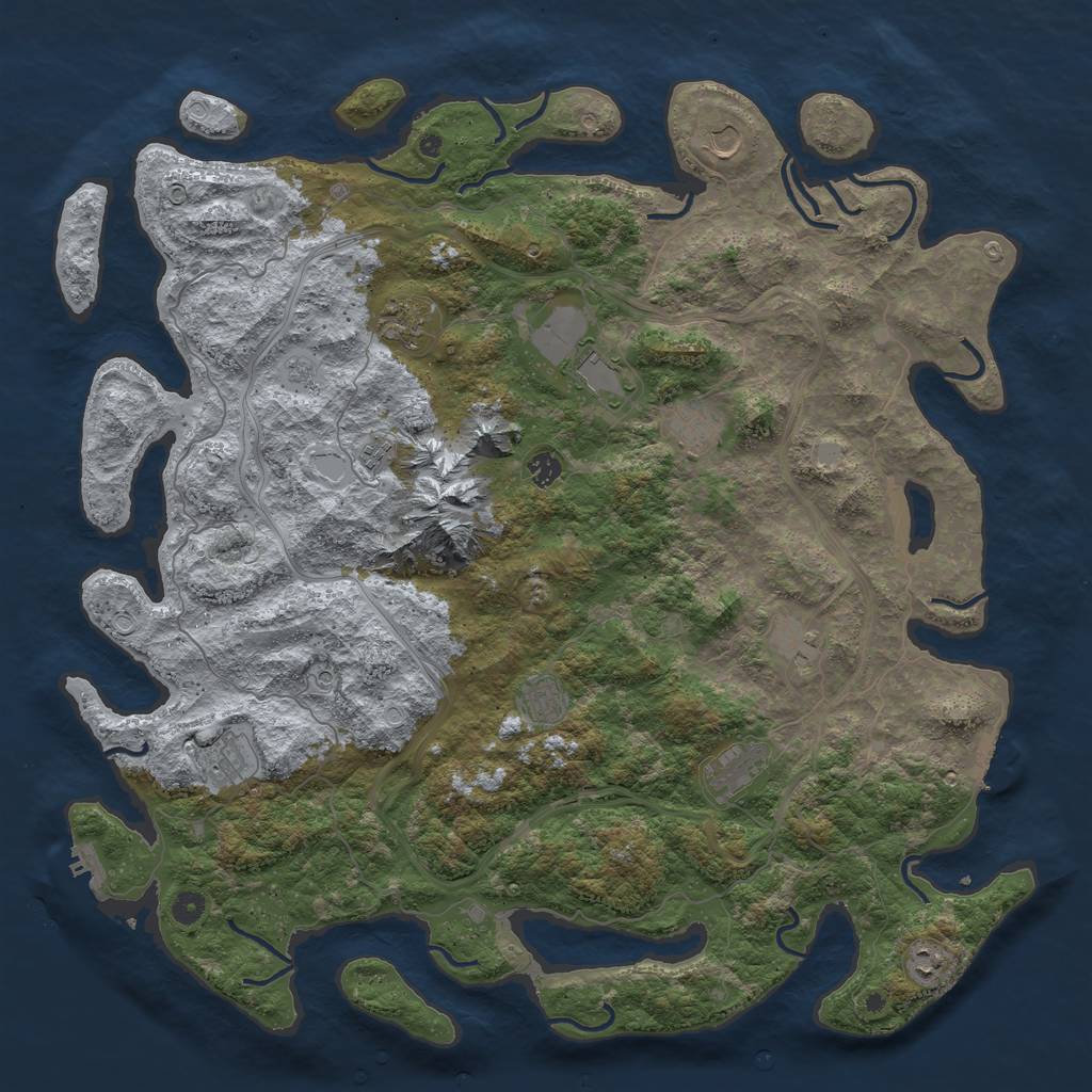 Rust Map: Procedural Map, Size: 5000, Seed: 687451328, 18 Monuments