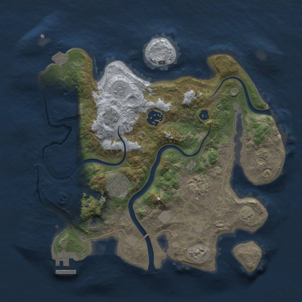 Rust Map: Procedural Map, Size: 3000, Seed: 686057886, 9 Monuments