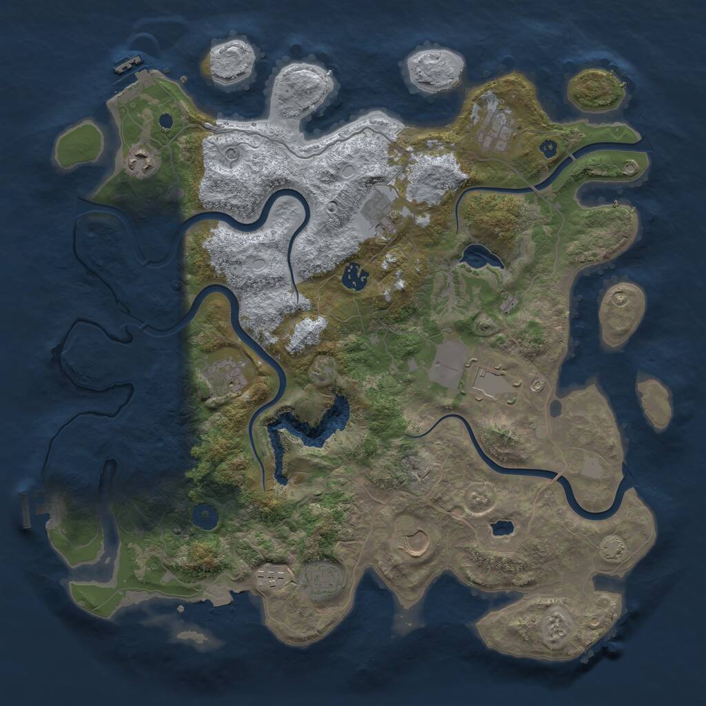 Rust Map: Procedural Map, Size: 4000, Seed: 665240223, 14 Monuments